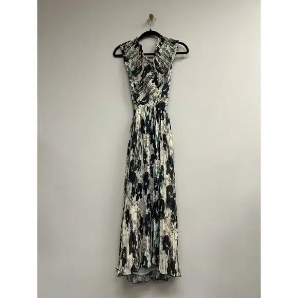 GANNI Afterglow Printed Pleats Smock Midi Straps Dress NWT Size 38 Retail $395 - Picture 5 of 5